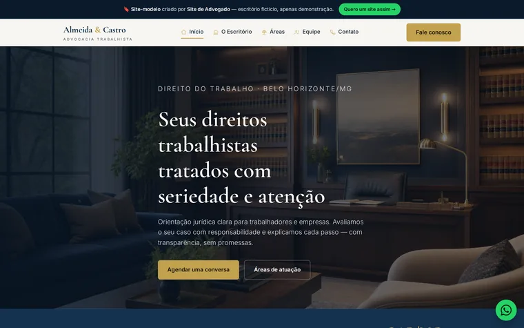 Modelo de site para advocacia trabalhista