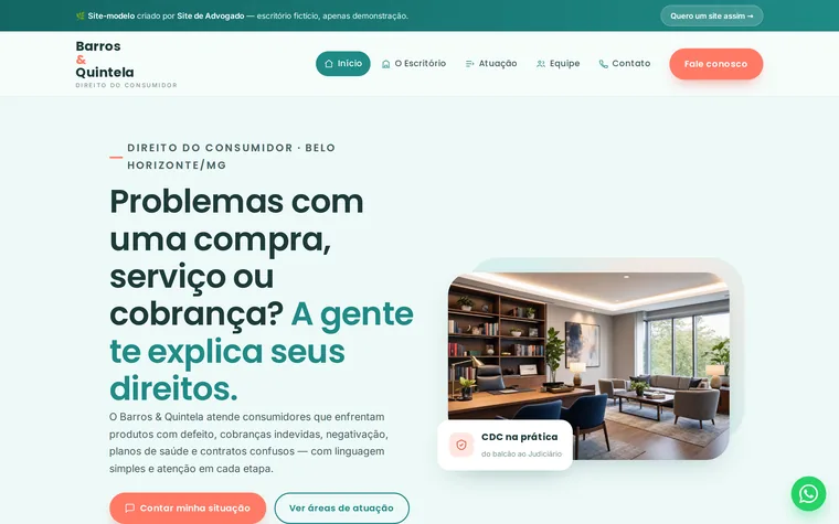 Modelo de site para advocacia do consumidor