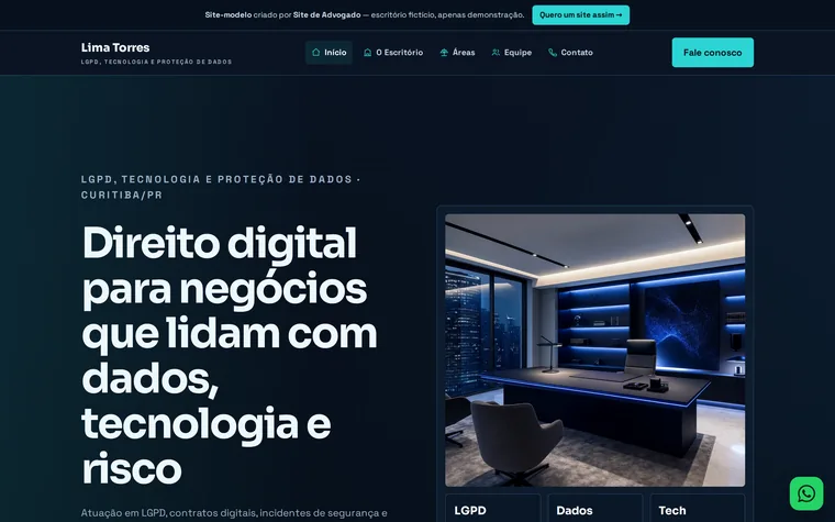 Modelo de site para direito digital e LGPD