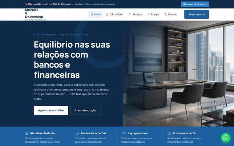 Modelo de site para direito bancário e superendividamento