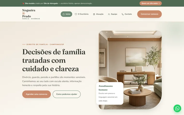 Modelo de site para advocacia de família