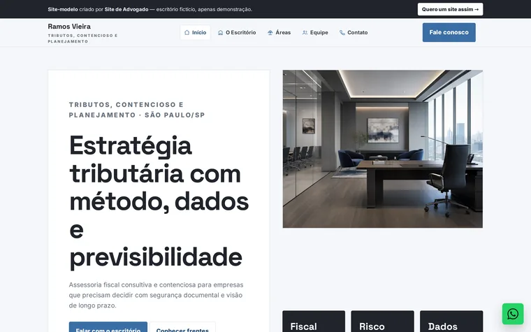 Modelo de site para advocacia tributária