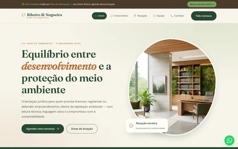 Modelo de site para advocacia ambiental