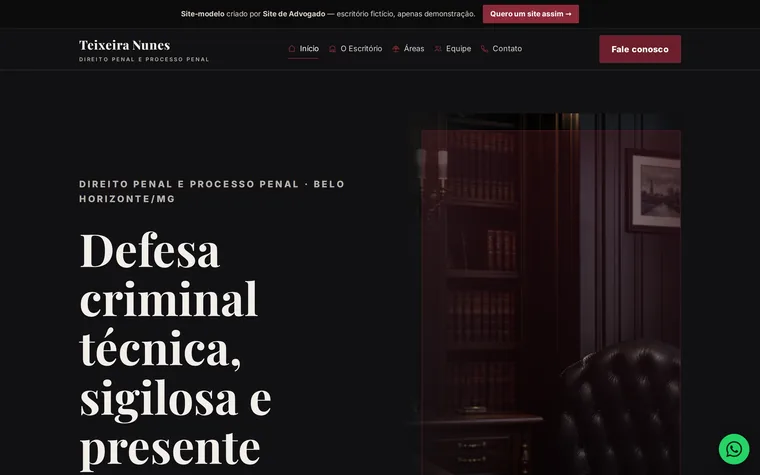 Modelo de site para advocacia criminal